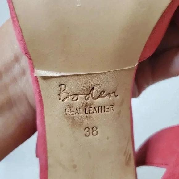 Boden Pink Suede Heels 38 - Picture 8 of 8